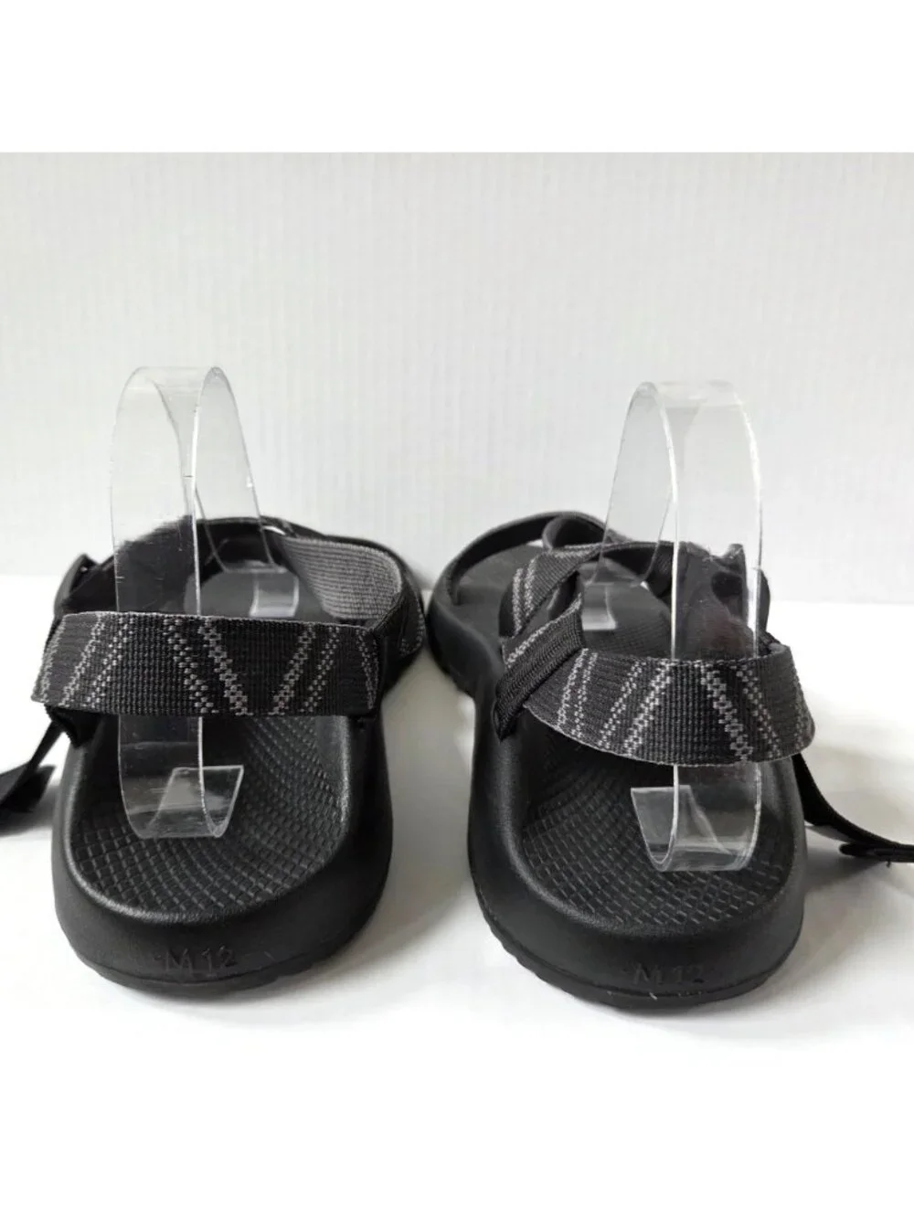 Chaco Shoes Mens 12 Mega Z Classic Black Stripe Adjustable Hiking Sandals
